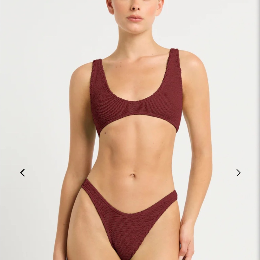 Burgundy Textured Bikini Set - BondEye Carmine